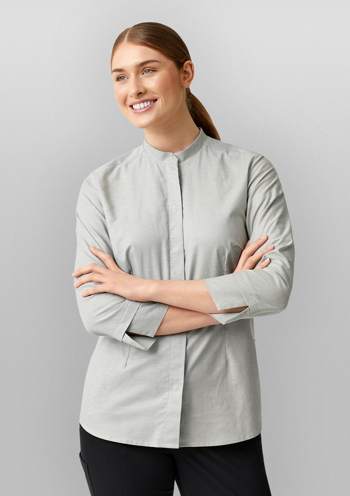 Chemise de Service Femme Oxford Manches 3/4
