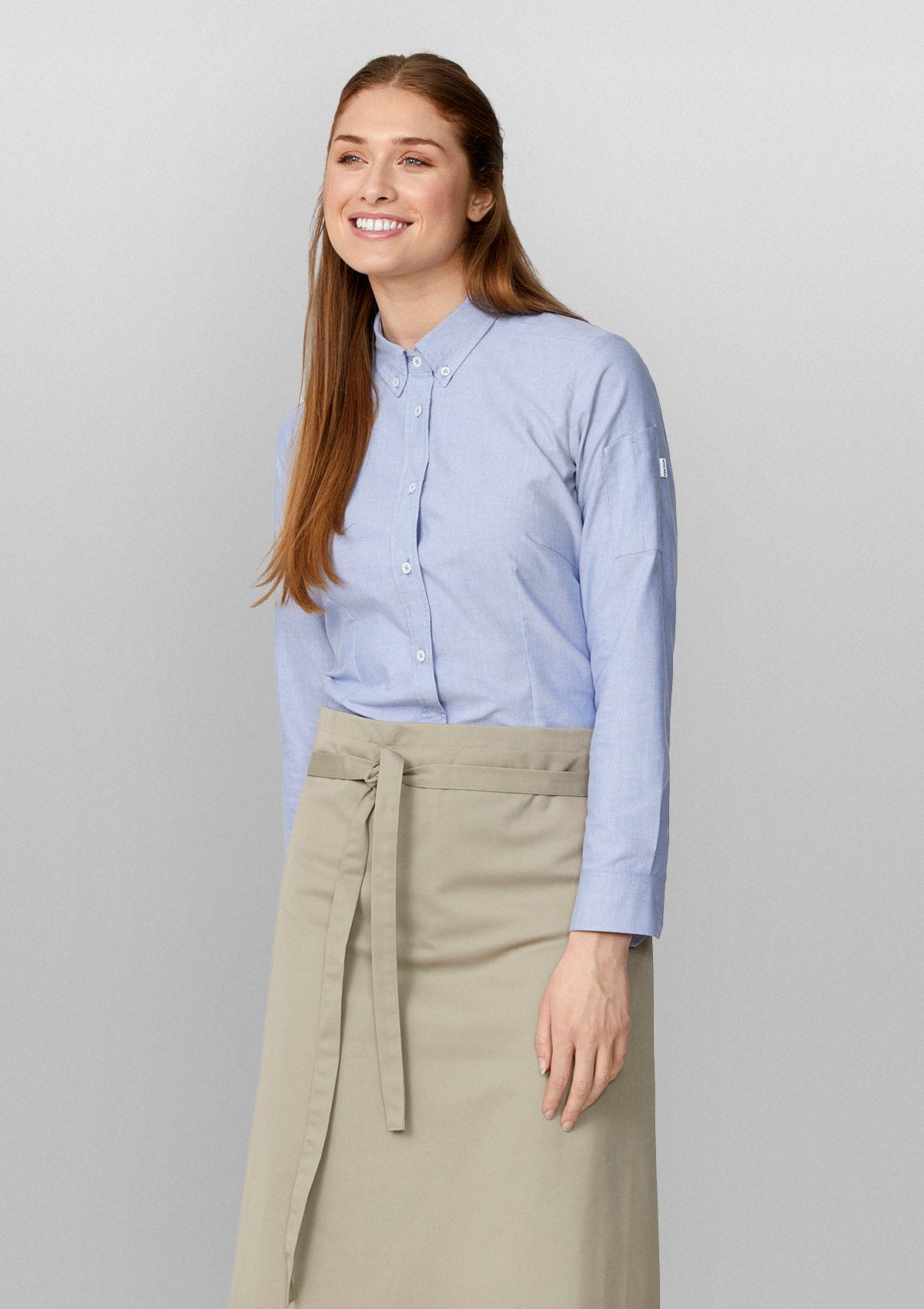 Chemise de Service Femme Oxford Boutonnée Manches Longues