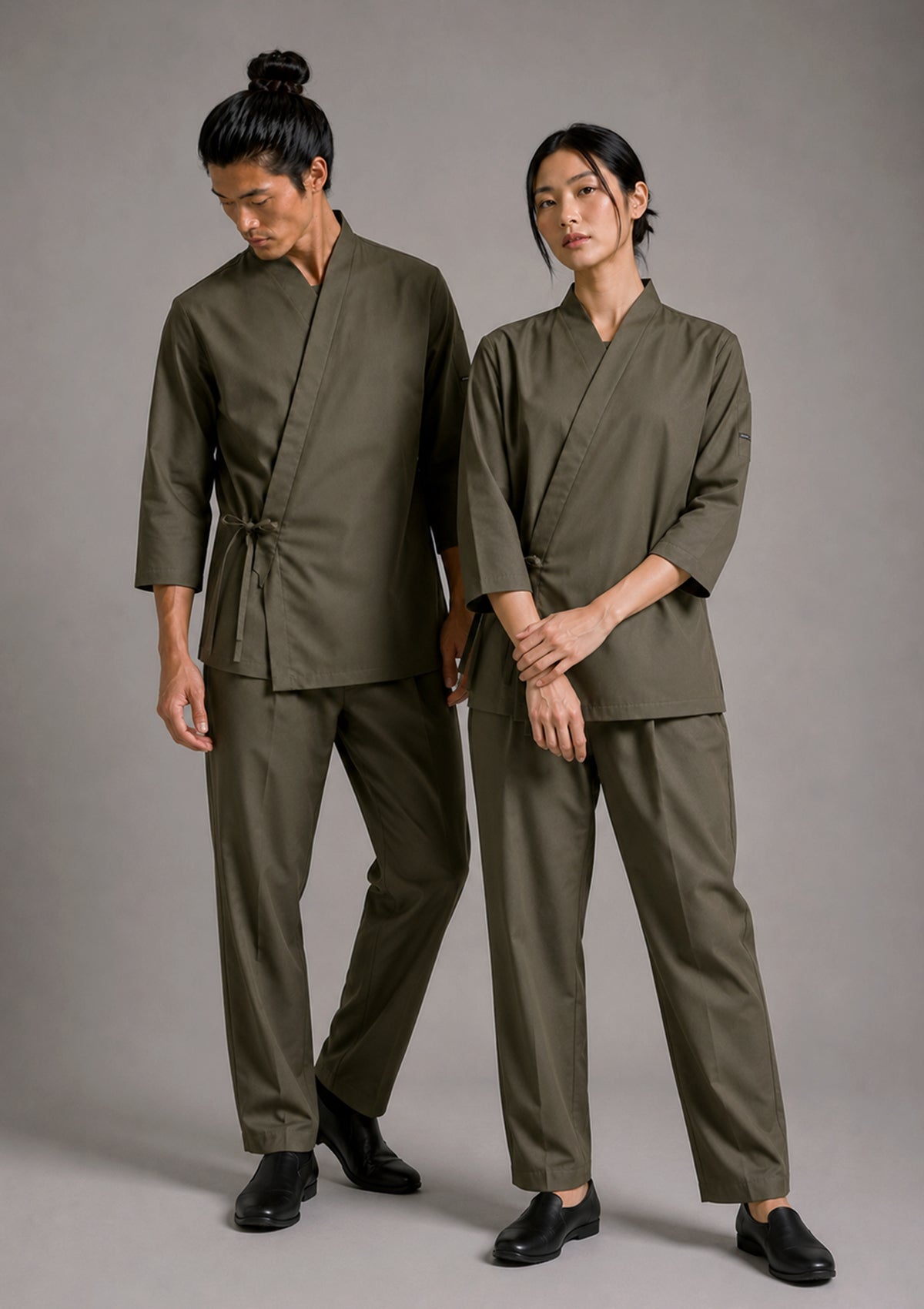 Veste kimono de Chef et de service unisexe