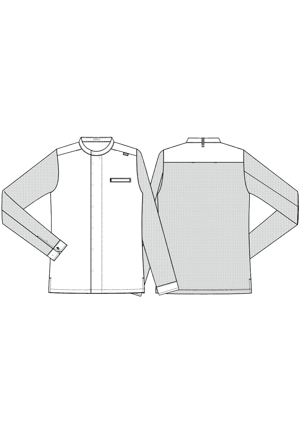 Chemise piqué de Chef et de service manches longues unisexe