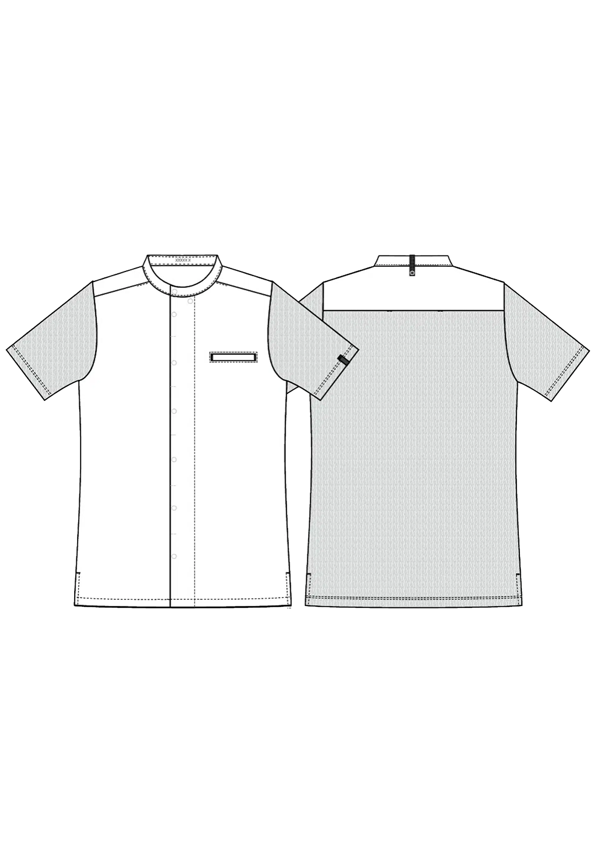 Chemise piqué de Chef et de service manches courtes unisexe