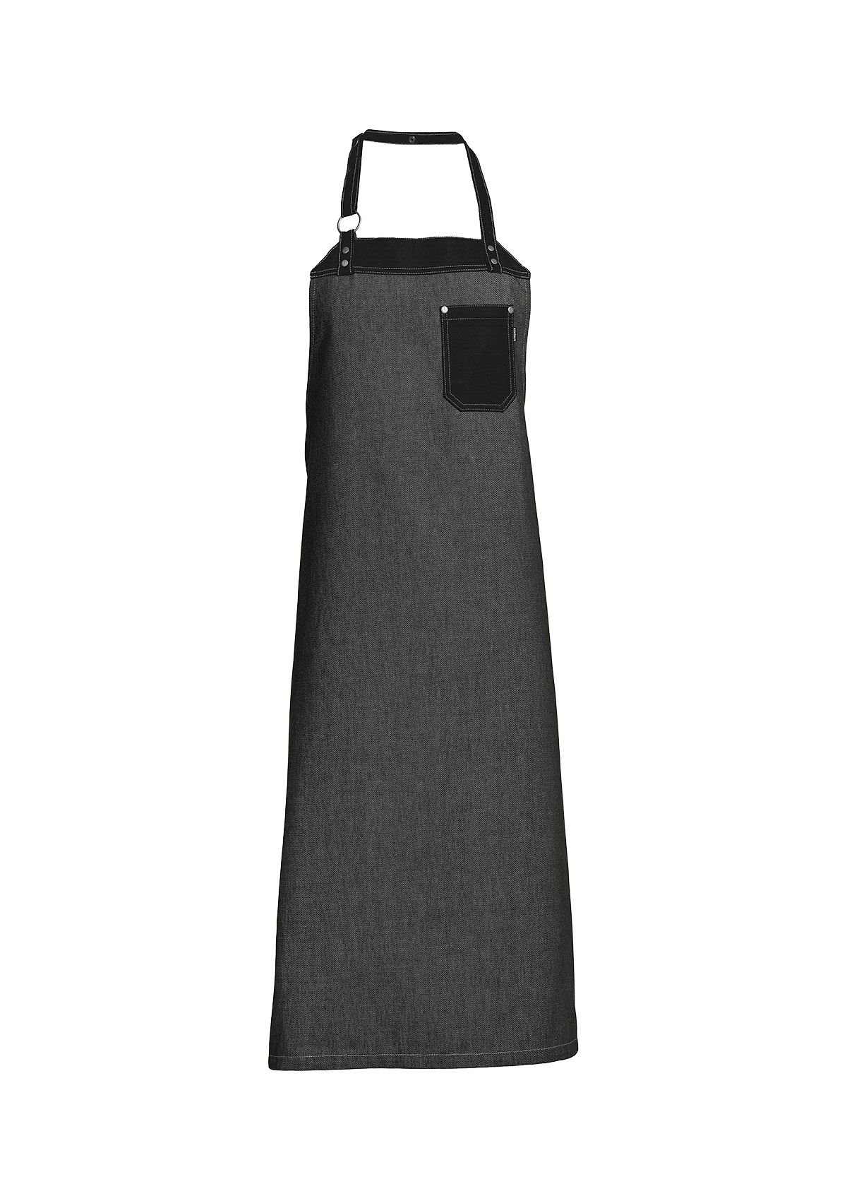 Tablier à Bavette Brut avec Anneau Métallique et Rivets Unisexe