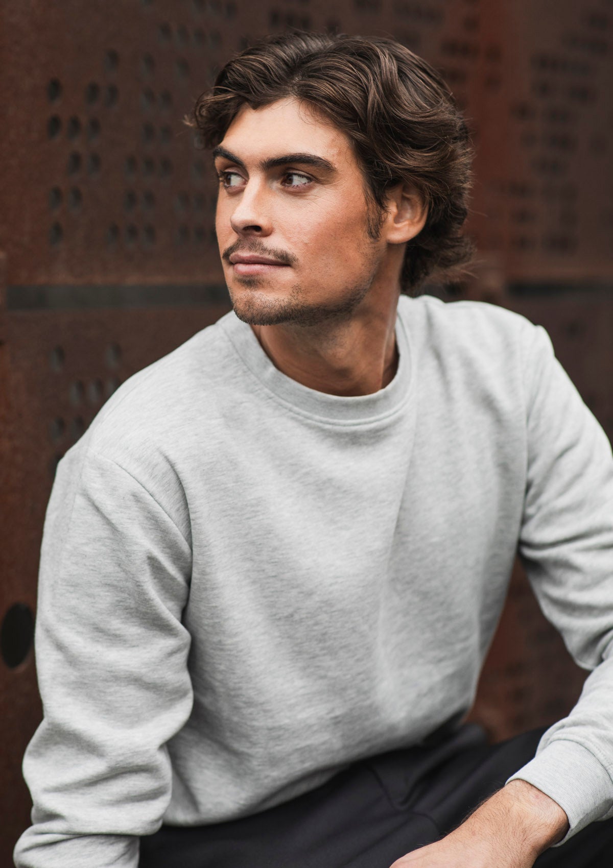 Sweatshirt Classique Col Côtelé