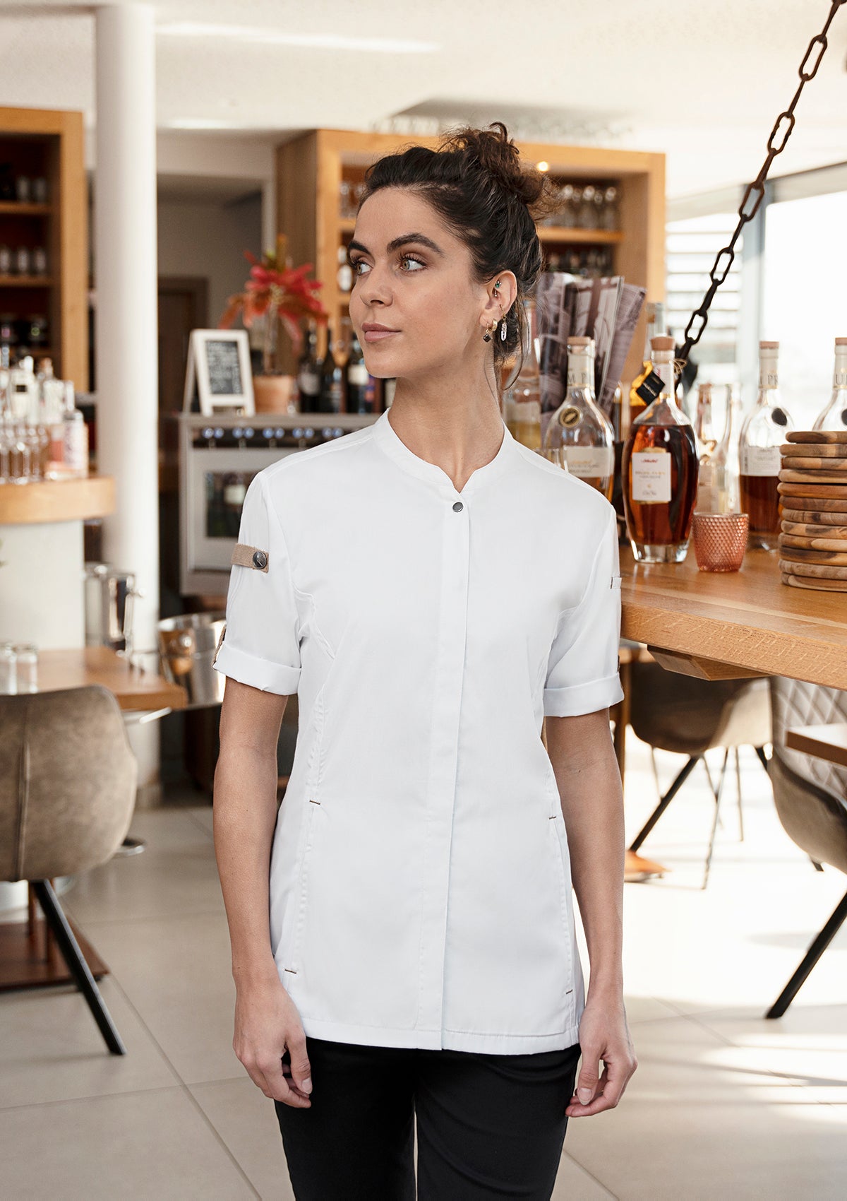 Chemise de Chef Femme Manches Courtes Green-Generation