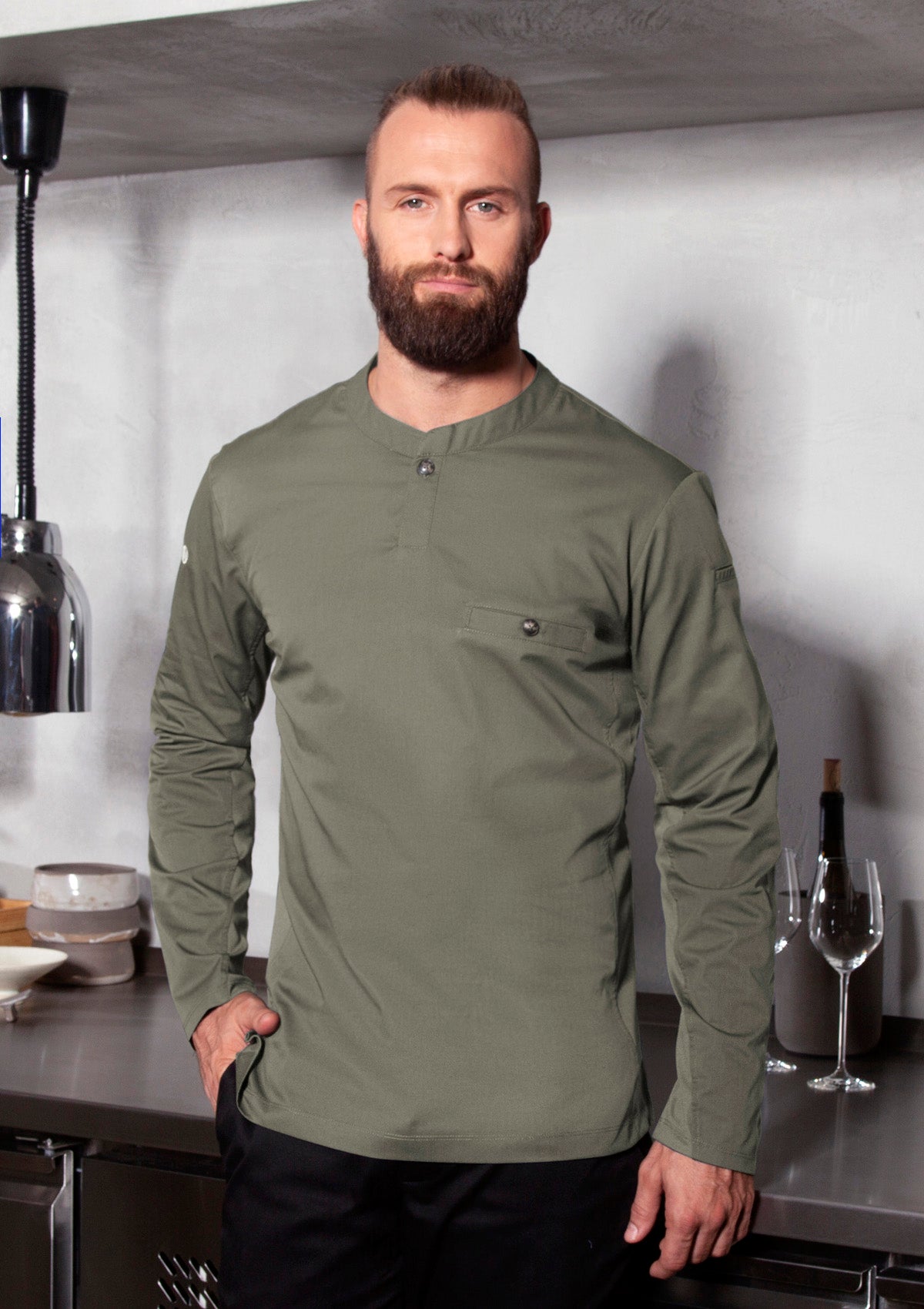 Men's Chef Shirt Performance Slim-Fit Long Sleeves | Karlowsky