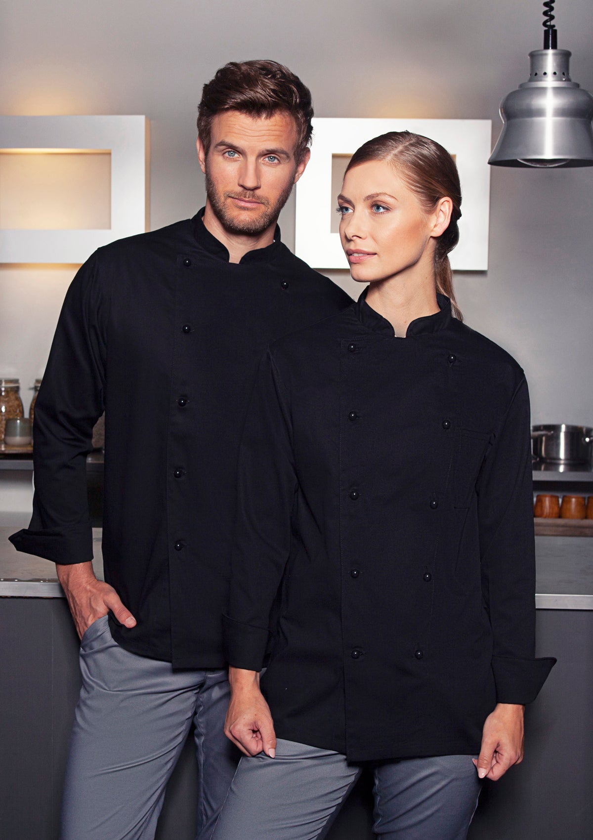 Veste de Chef Unisexe Basique Manches Longues