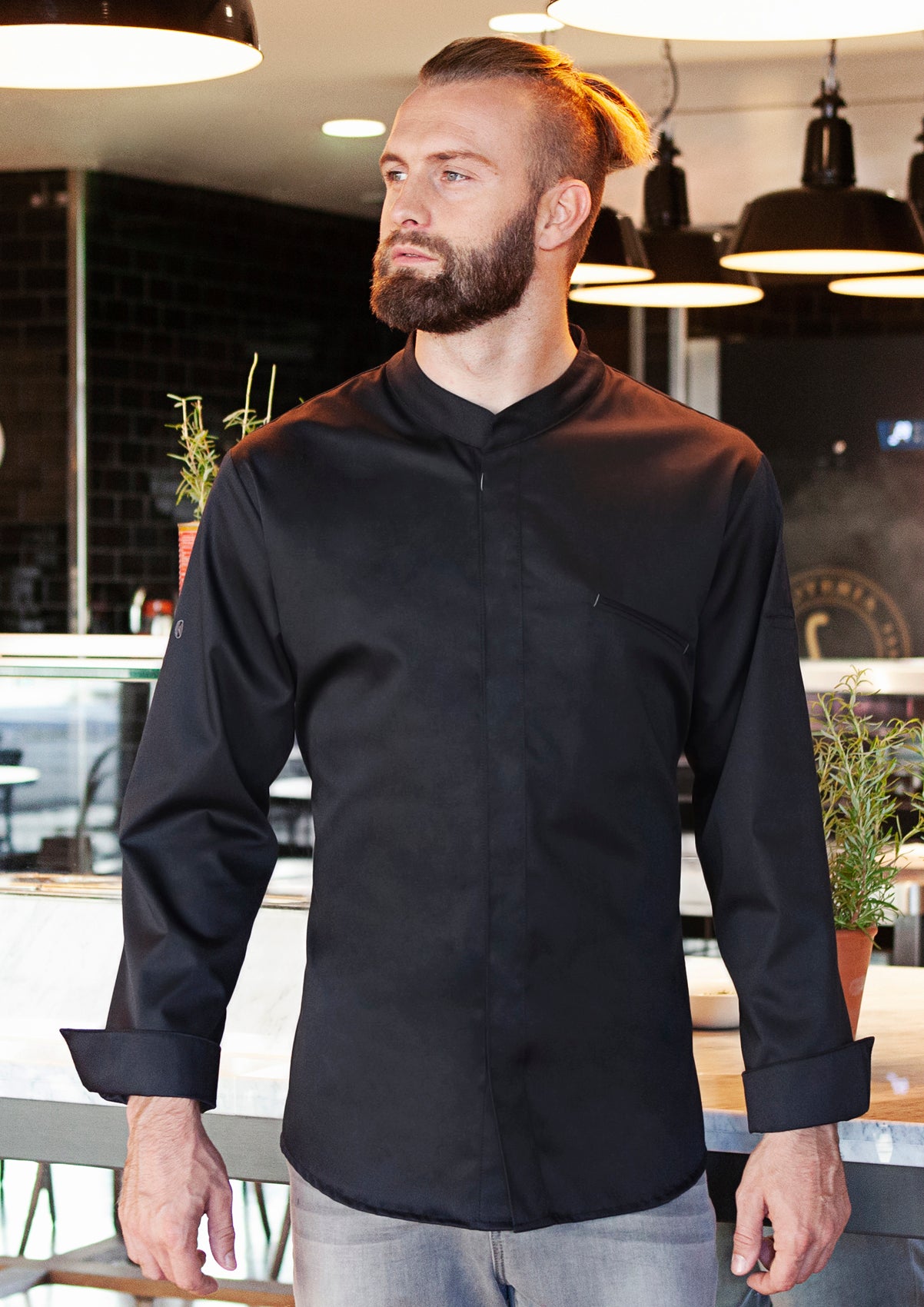 Veste de chef homme Modern-Touch Manches longues