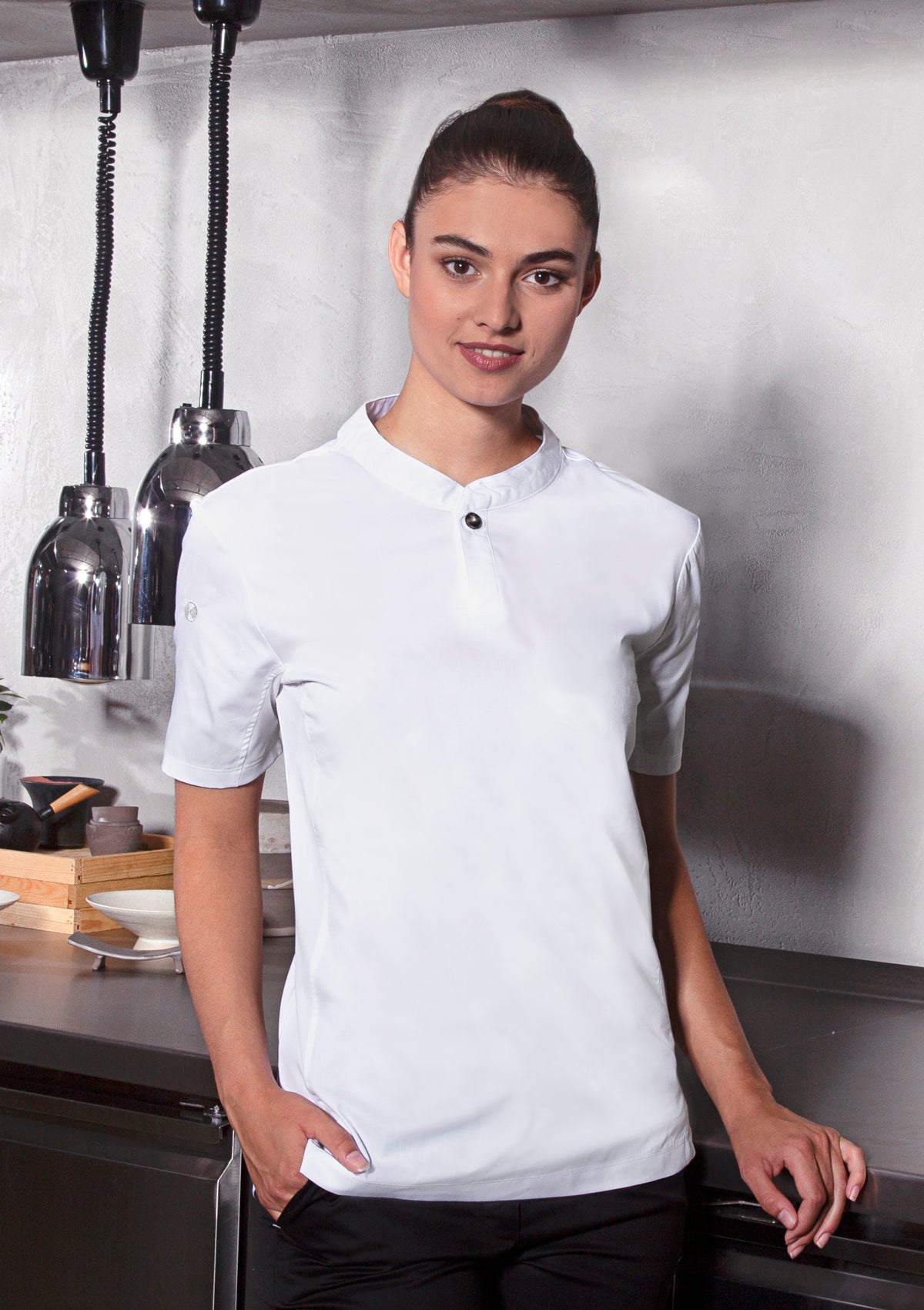 Chemise de Chef Femme Performance Slim Manches Courtes