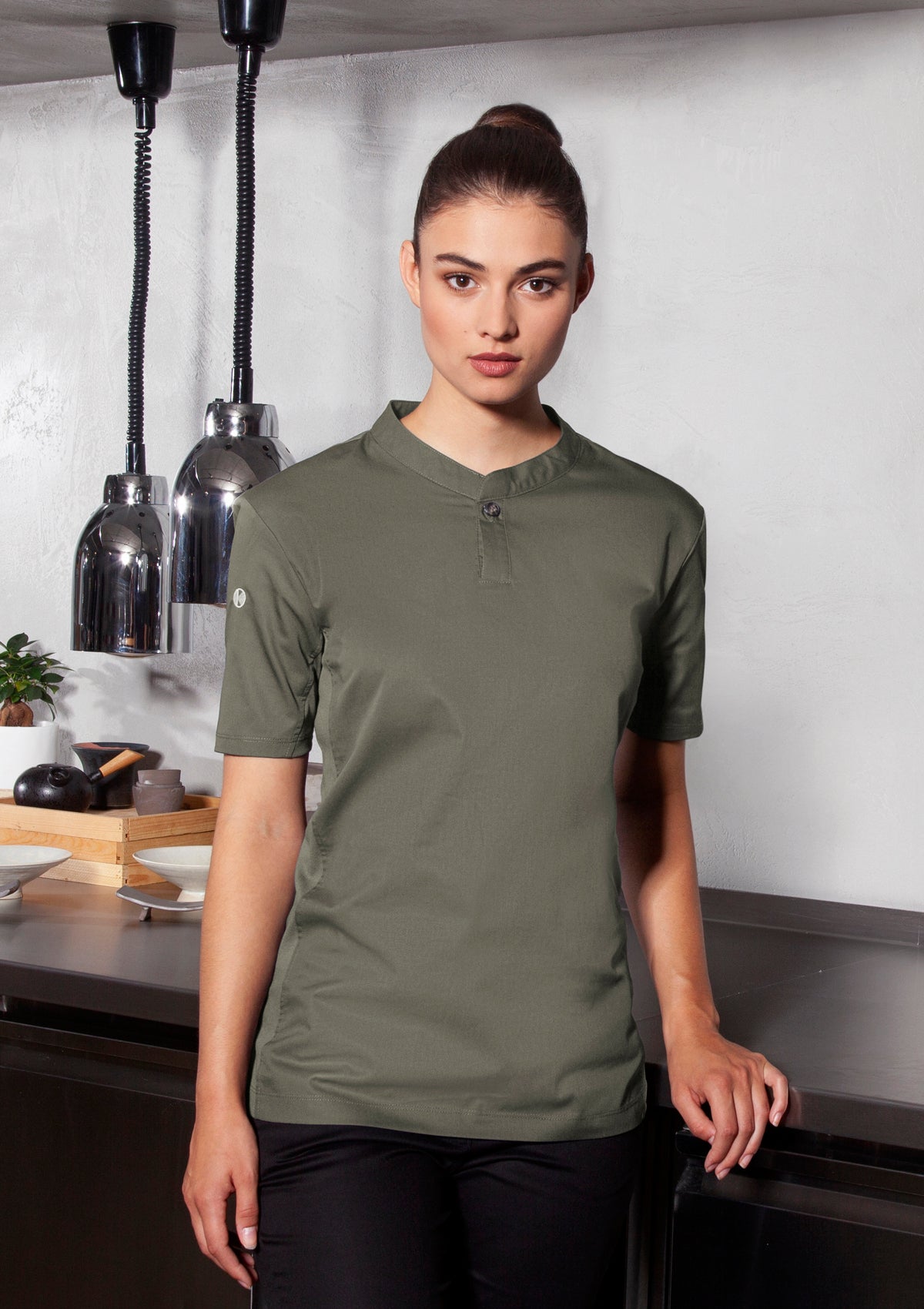 Chemise de Chef Femme Performance Slim Manches Courtes