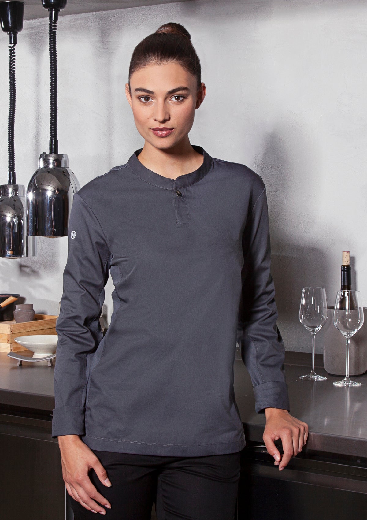 Chemise de Chef Femme Performance Slim Manches Longues