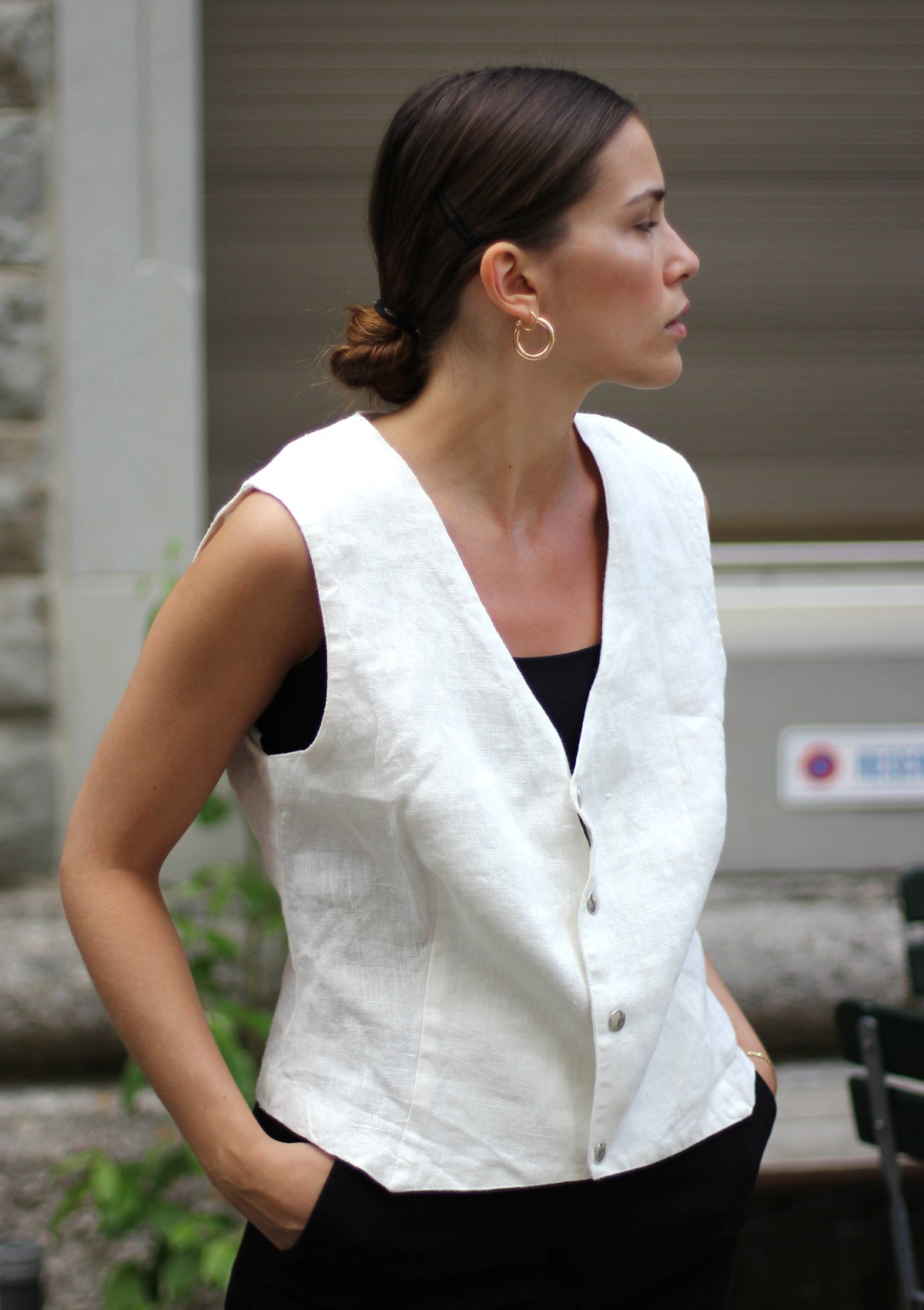 Gilet London en Lin Homme