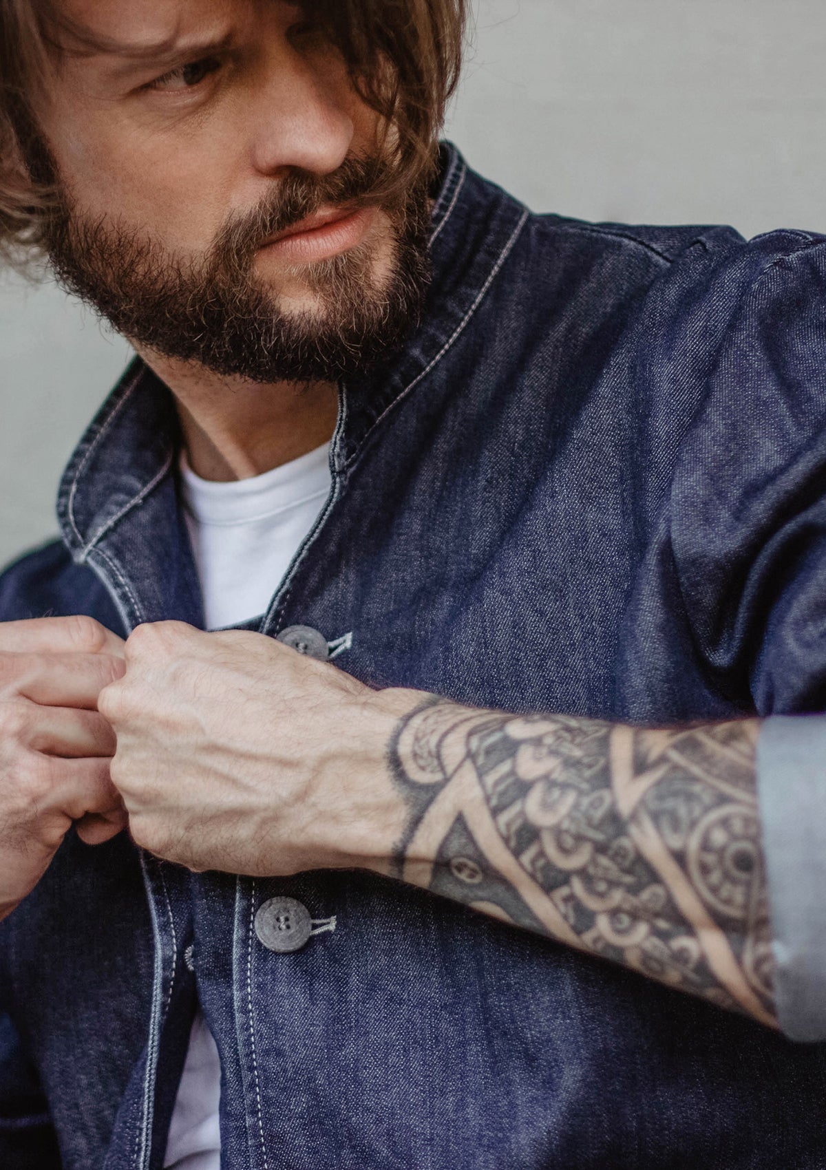 Custom-Made Chef Jacket Sydney in Denim Long sleeves Unisex | U.C.W