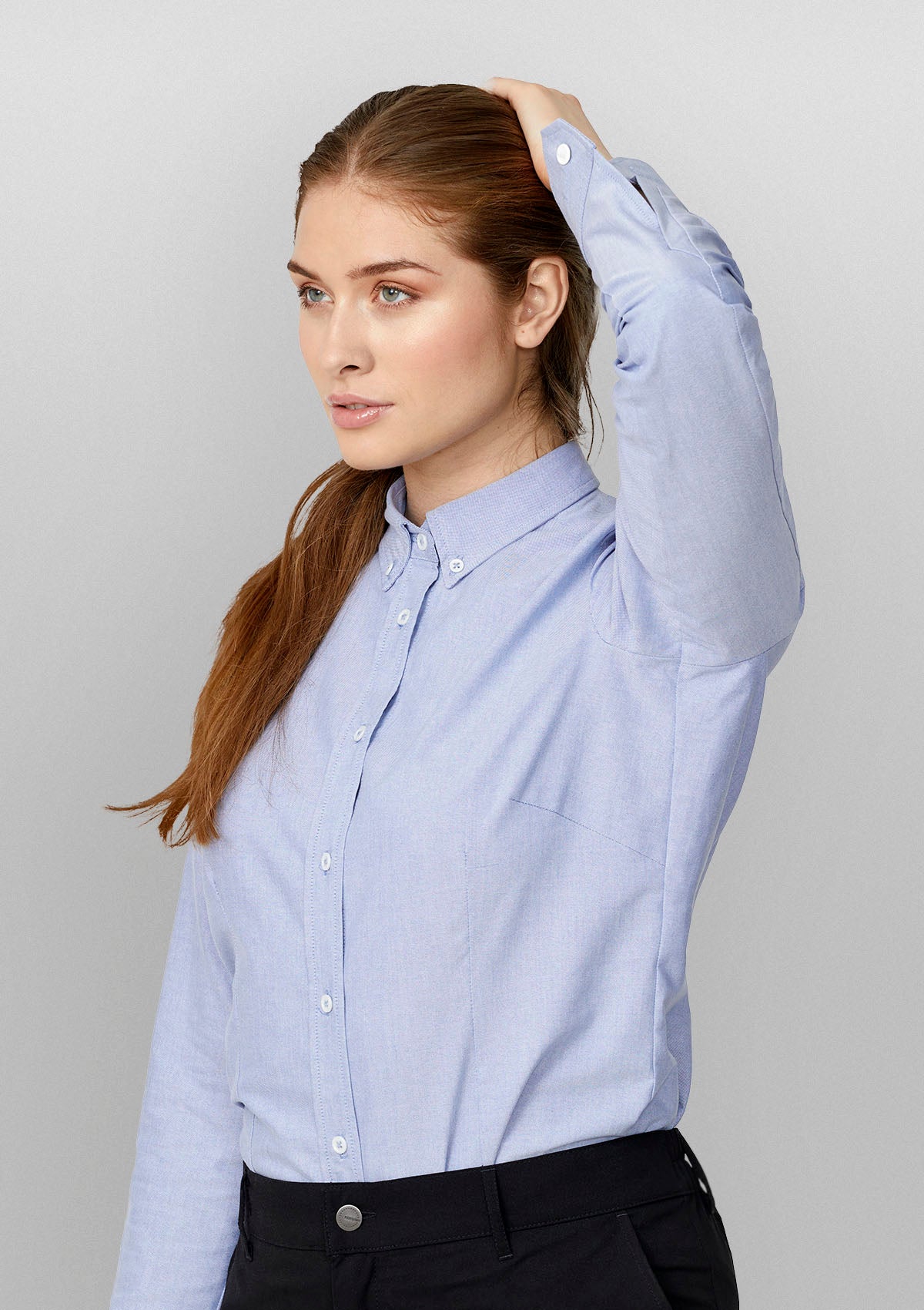 Chemise de Service Femme Oxford Boutonnée Manches Longues