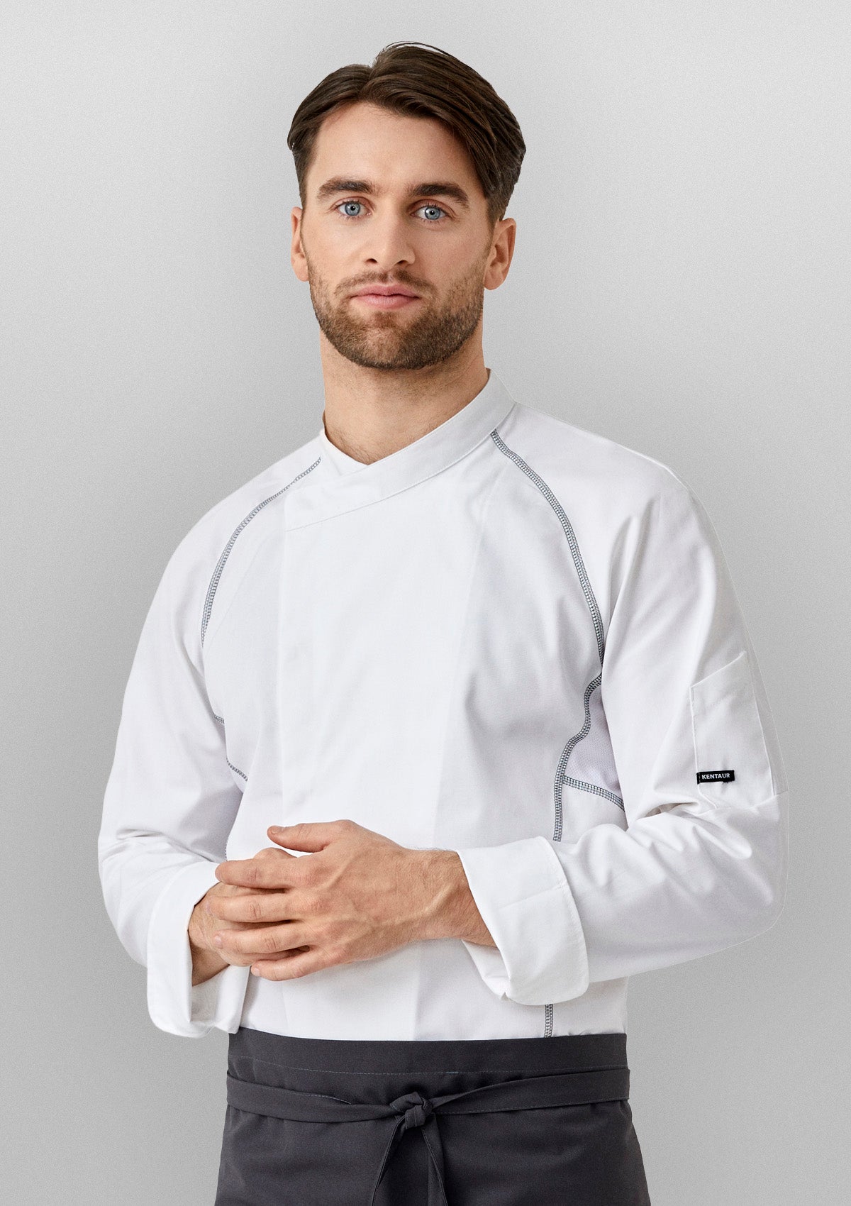 Veste de Cuisine Sportive avec Coutures Plates Manches Longues Unisexe