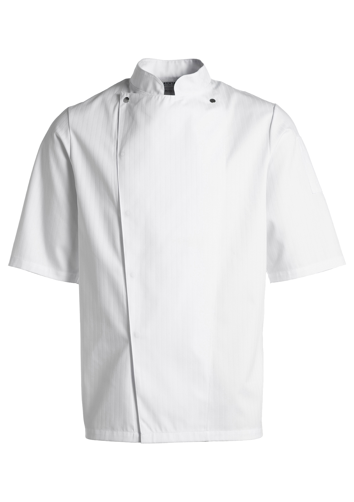 Veste de Chef Homme en Satin Rayé Manches Courtes