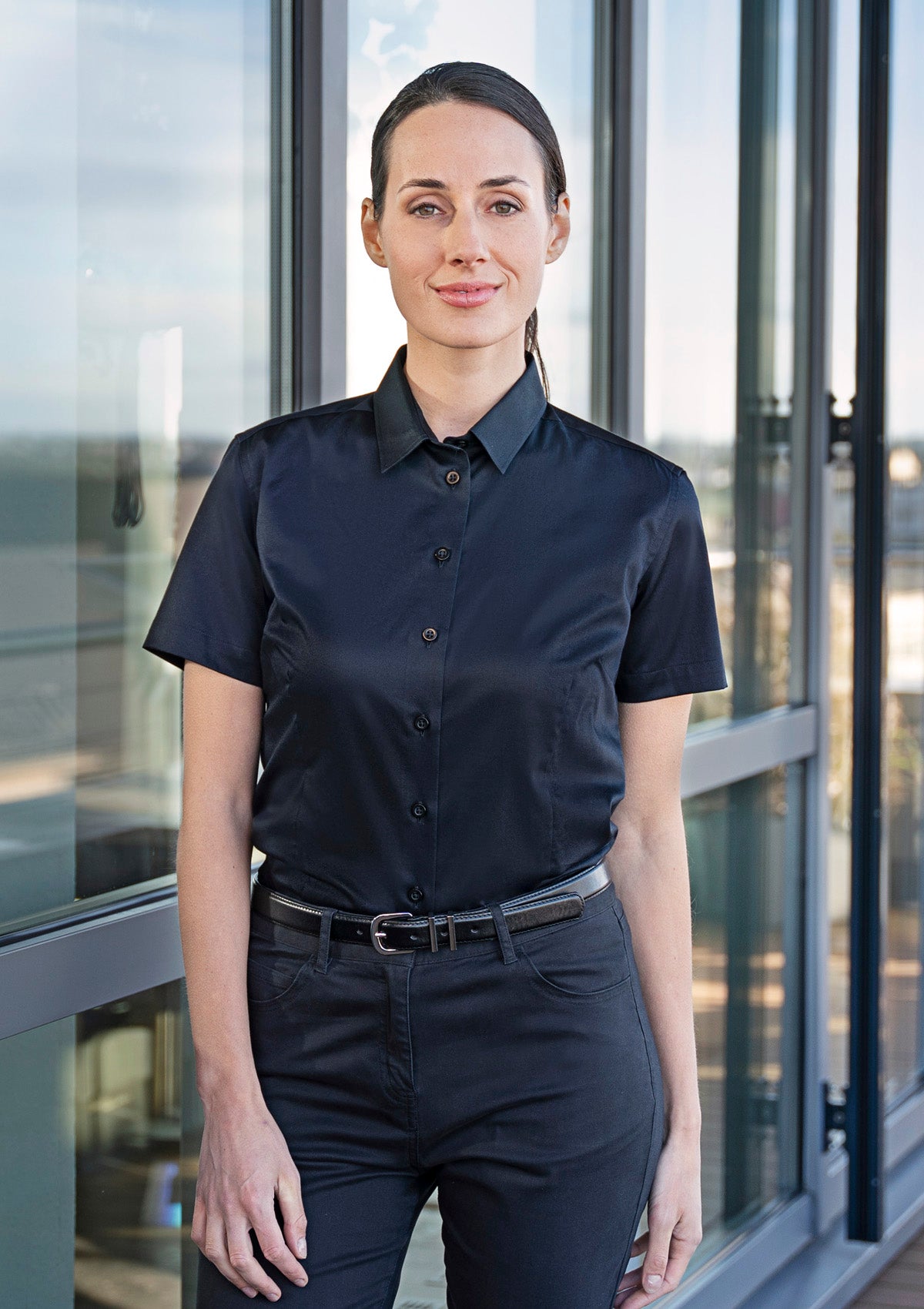 Blouse Femme Active-Stretch Manches Courtes Coupe Moderne