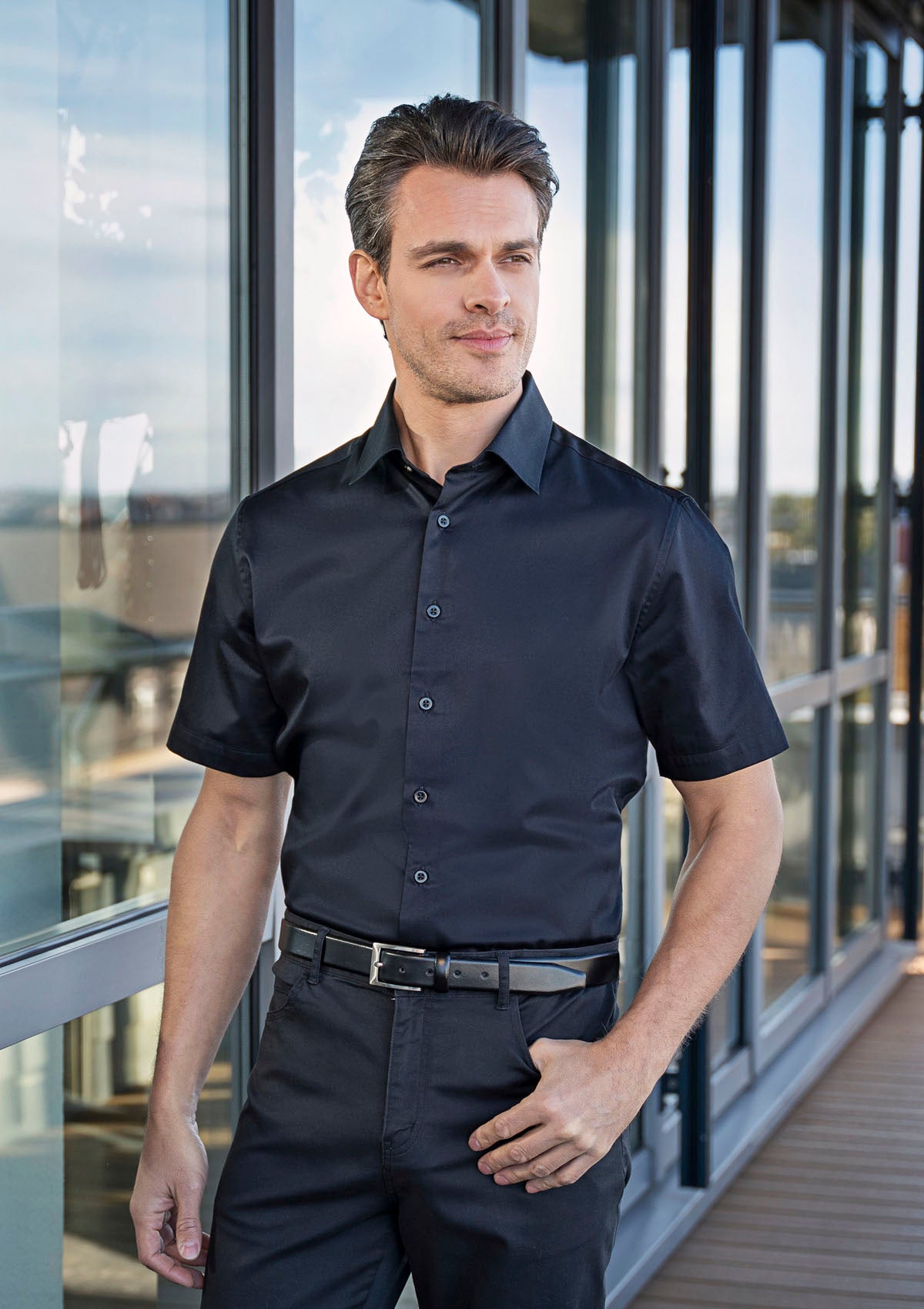 Chemise Homme Modern Fit Active-Stretch Manches Courtes