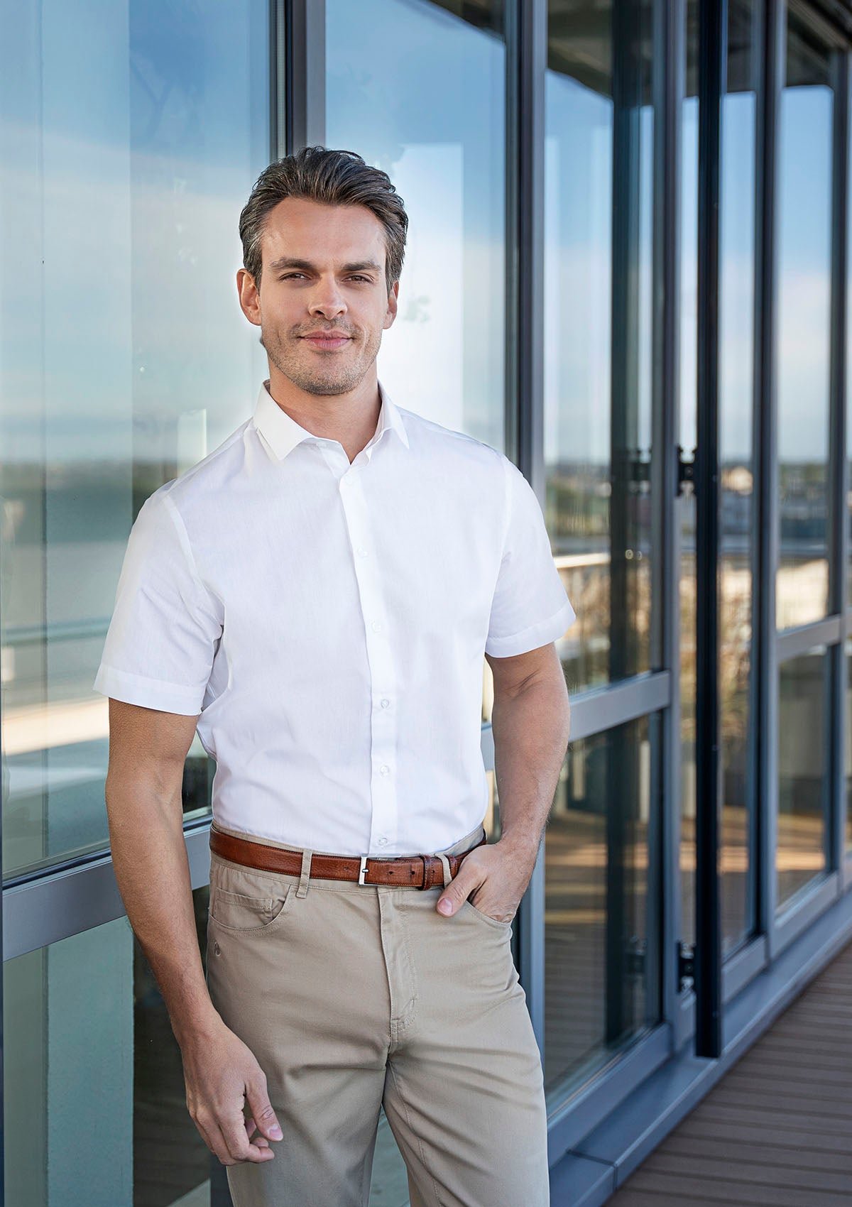 Chemise Homme Modern Fit Active-Stretch Manches Courtes