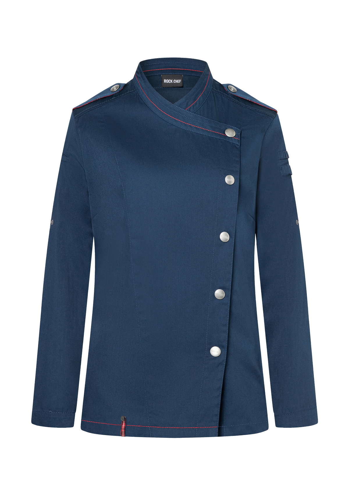 Long-sleeved Women´s Chef Jacket Denim-Style ROCK CHEF®-Stage2 (Sustainable)