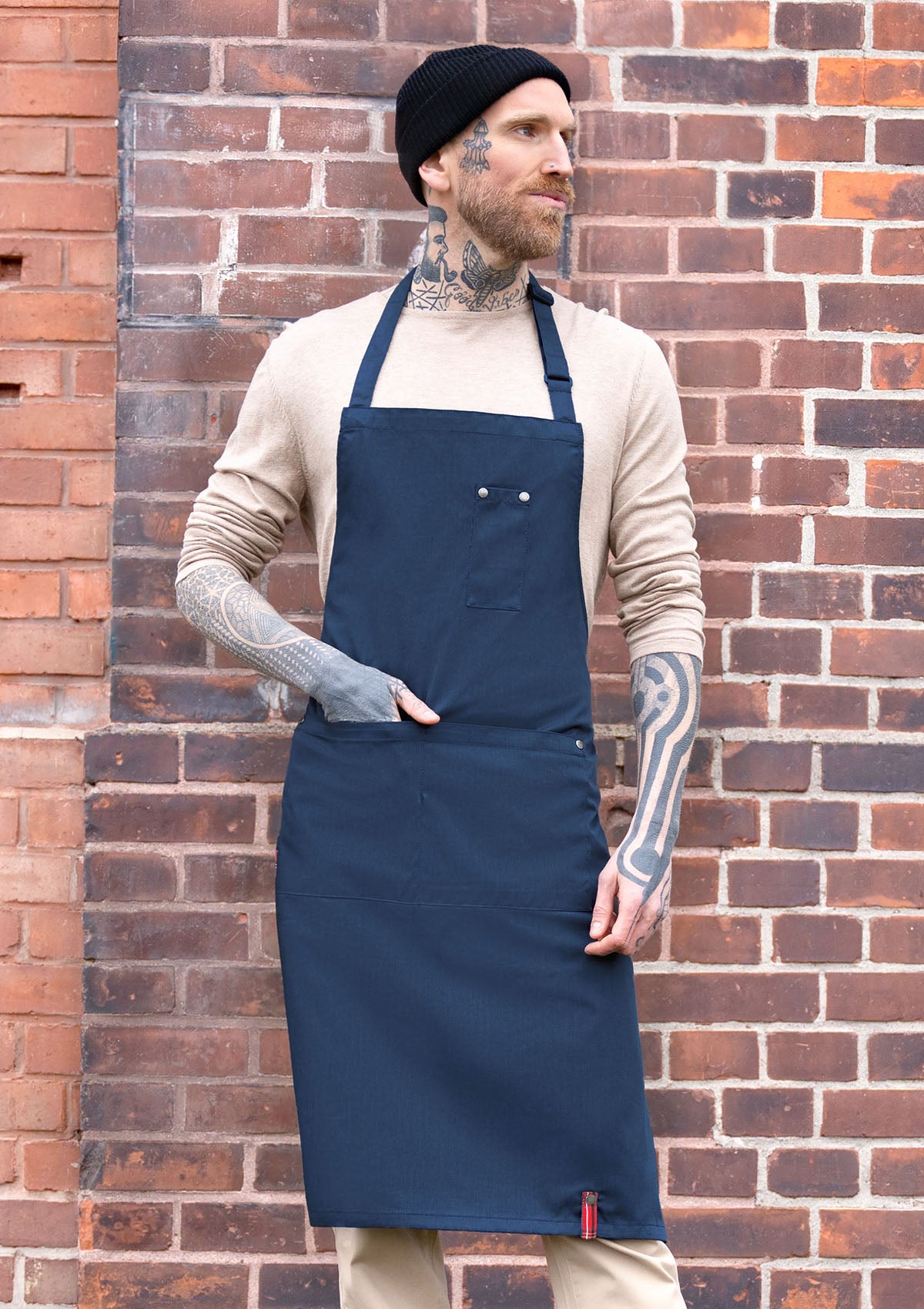 Tablier à Bavette avec Boucle & Poches ROCK CHEF® Unisexe (Durable)