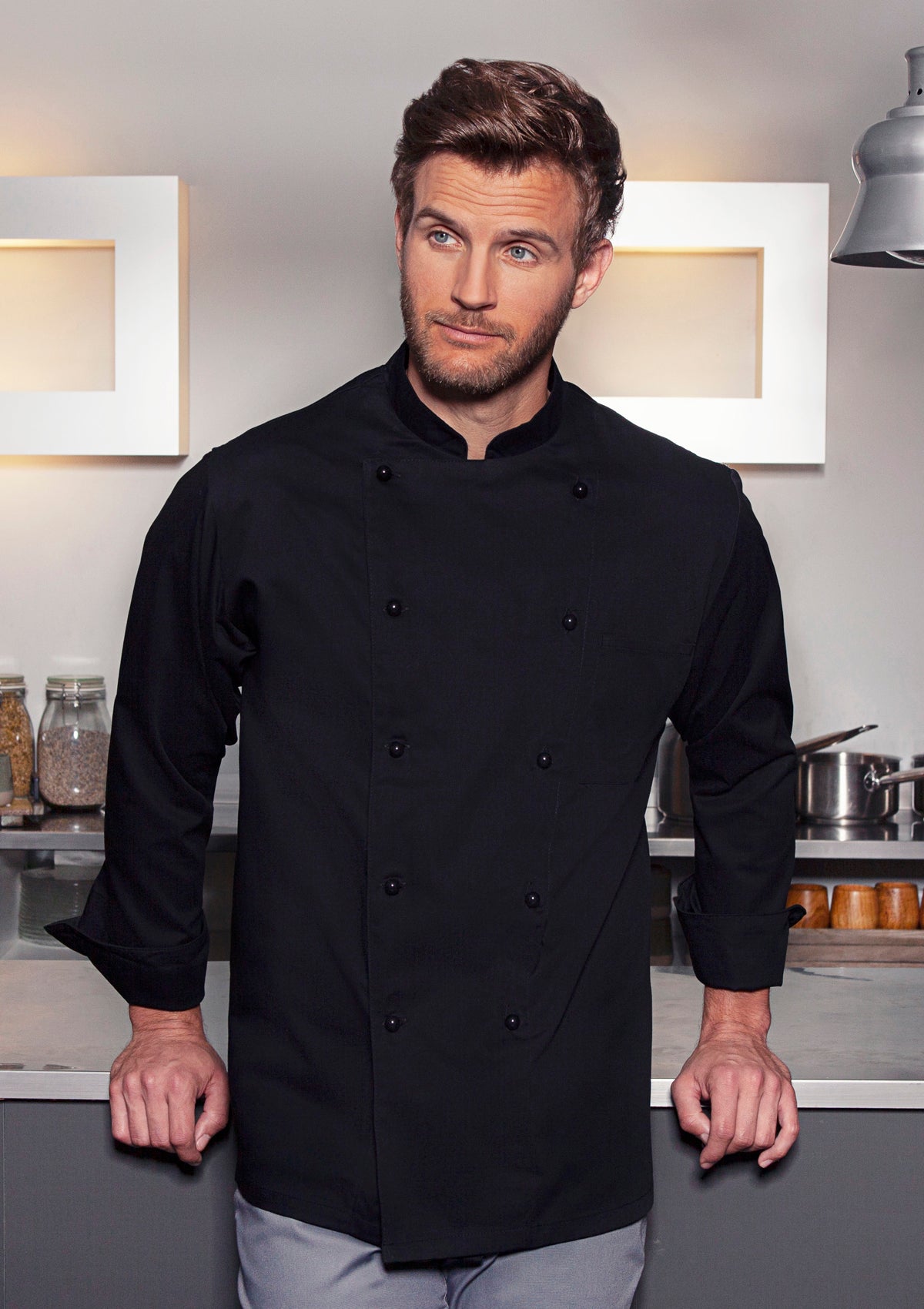 Veste de Chef Unisexe Basique Manches Longues