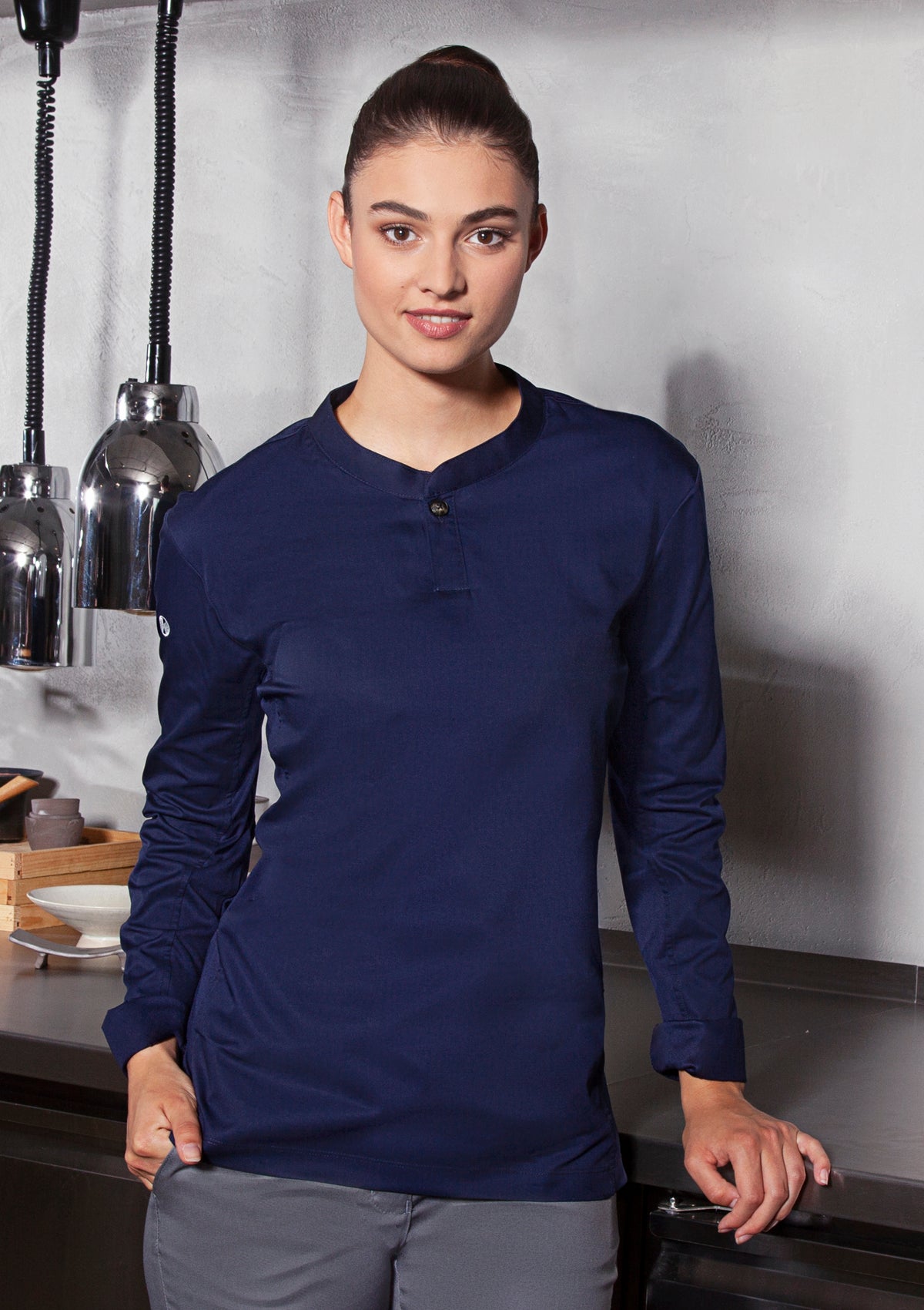 Chemise de Chef Femme Performance Slim Manches Longues