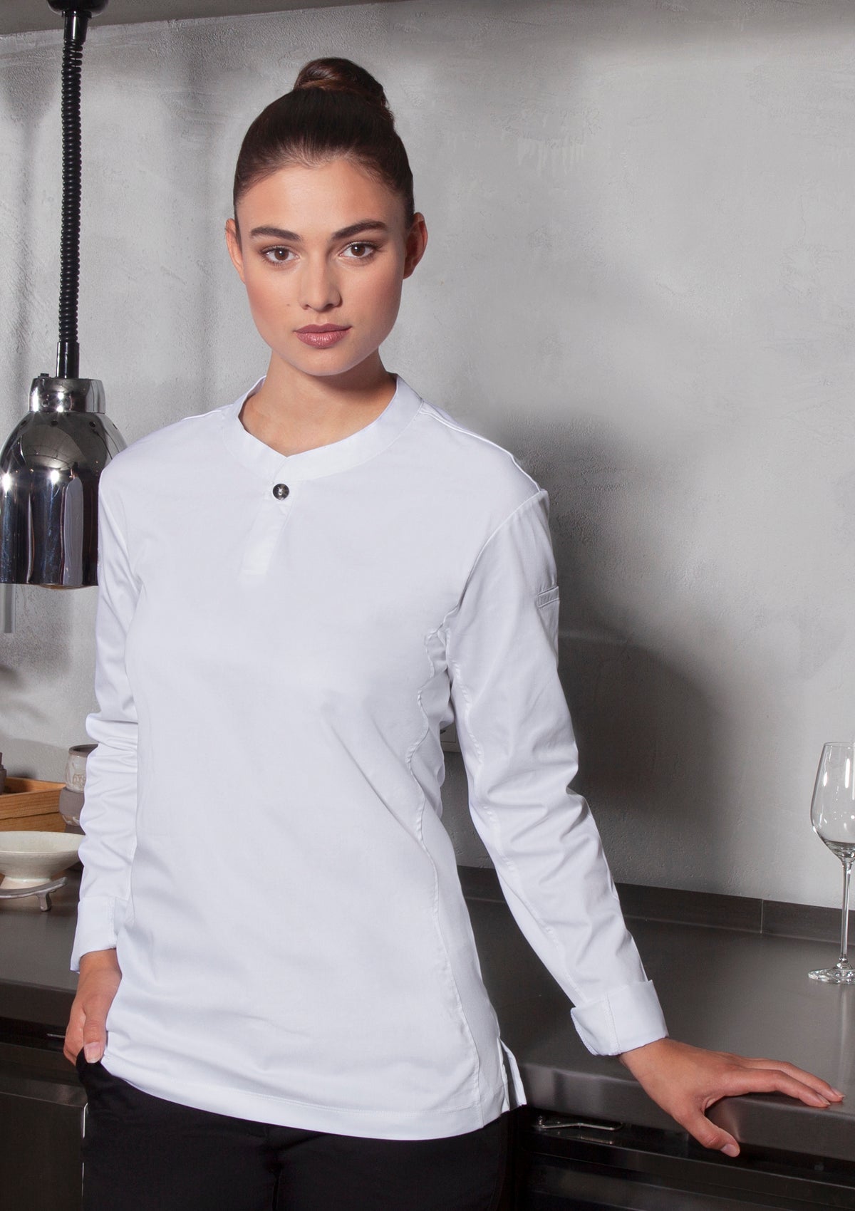 Chemise de Chef Femme Performance Slim Manches Longues